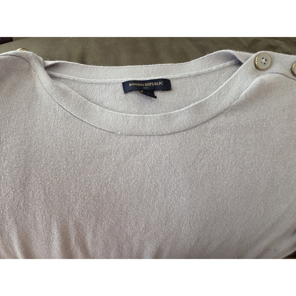 Banana Republic Sweater XS Light Purple 3/4 Sleeve Pullover Classic Knit Top - Picture 5 of 6